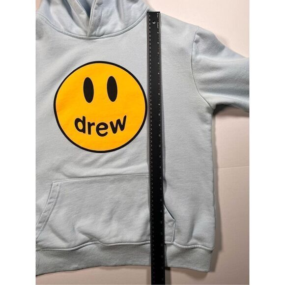 Drew Skatehouse Mascot Hoodie Light Blue Womens Large Smiley Face Justin Bieber - Picture 9 of 10